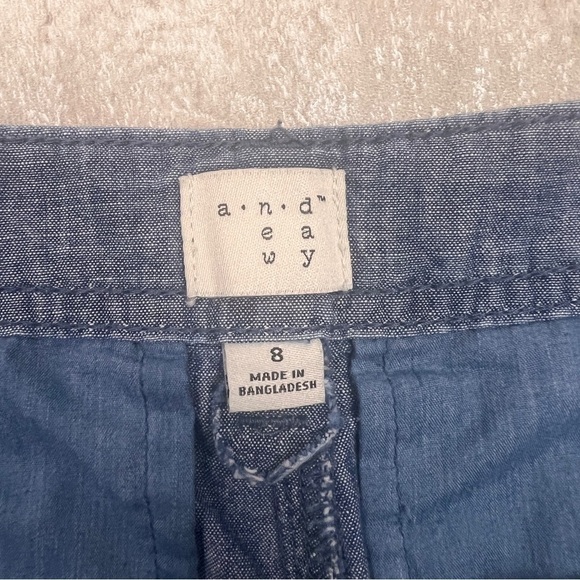 a new day blue cotton chambray shorts size 8 - Picture 7 of 7